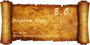 Beythum Olga névjegykártya